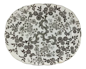 William Ridgway English Staffordshire Transferware Platter, Flosculous Pattern