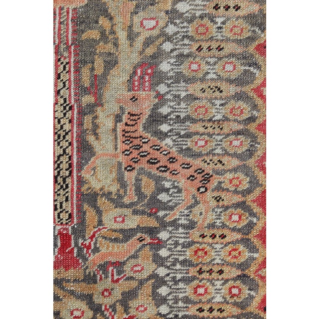 Early 20th Century Museum Quality Persian Carpet With Peacocks, Deer & Floral Medallion – A Tapestry of Nature and Nobility - 4' X 6' 2'' For Sale - Image 4 of 7