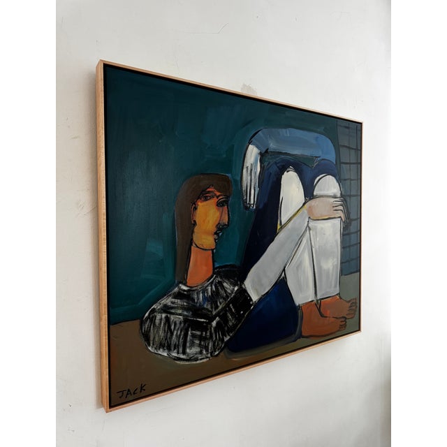 34"x40" acrylic on canvas. Framed in a solid maple floater frame. Ready to hang. Signed on the front and back. Includes...