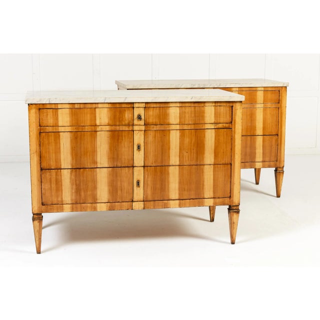 Italian Fruitwood Chestx of Drawers, 19th Century, Set of 2 For Sale - Image 3 of 10