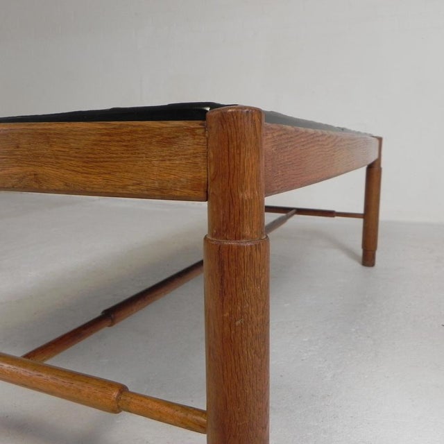 Vintage Oak Coffee Table with Slate Top in Oak Frame, 1960s For Sale - Image 15 of 18