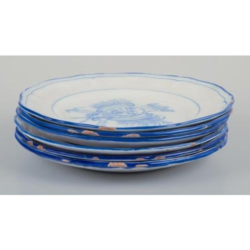 Vintage Dinner Plates in Faience by Emile Gallé for St. Clement, Set of 6 For Sale - Image 9 of 10
