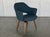 1950s Eero Saarinen for Knoll Executive Armchair With Wood Legs - All Original - Blue For Sale - Image 9 of 9