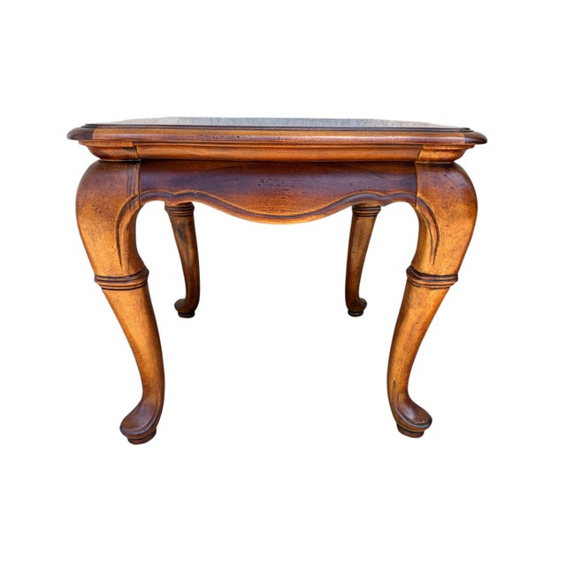 1990s Thomasville Fine Burl End Side Table Parque Top Jacobean Style British Gentry For Sale - Image 11 of 14