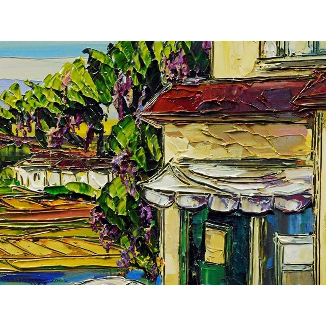 Maya Eventov "A Patio Scape" Framed Original Acrylic Flowers Hand Signed 681806 For Sale - Image 4 of 11
