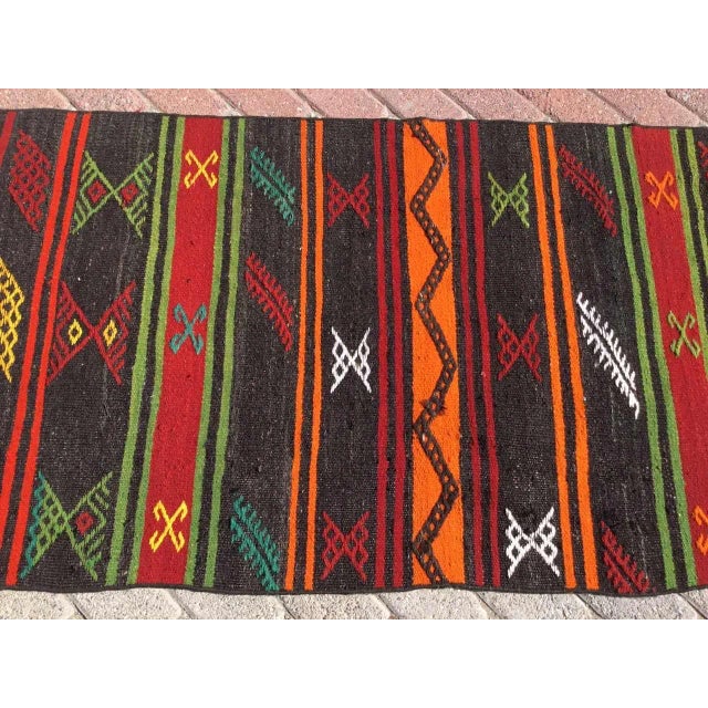 Mid-Century Modern Vintage Turkish Kilim Runner - 31.5" X 112" For Sale - Image 3 of 10