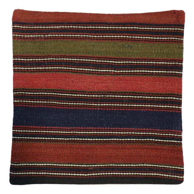 Pasargad Home Vintage Kilim Pillow Case, Multicolor For Sale