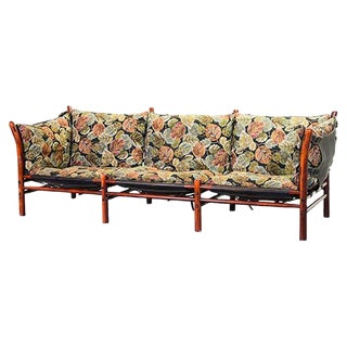IIona 3-Seater Sofa in Autumn Dessin Fabric & Wood by Arne Norell for Arne Norell AB, 1960s For Sale