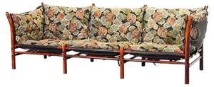 IIona 3-Seater Sofa in Autumn Dessin Fabric & Wood by Arne Norell for Arne Norell AB, 1960s