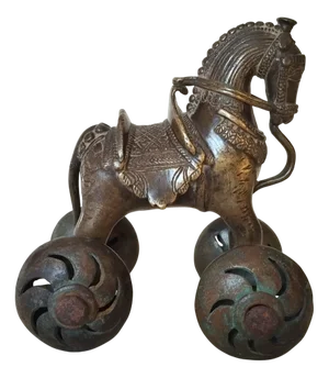 Antique Bronze Horse with Wheels