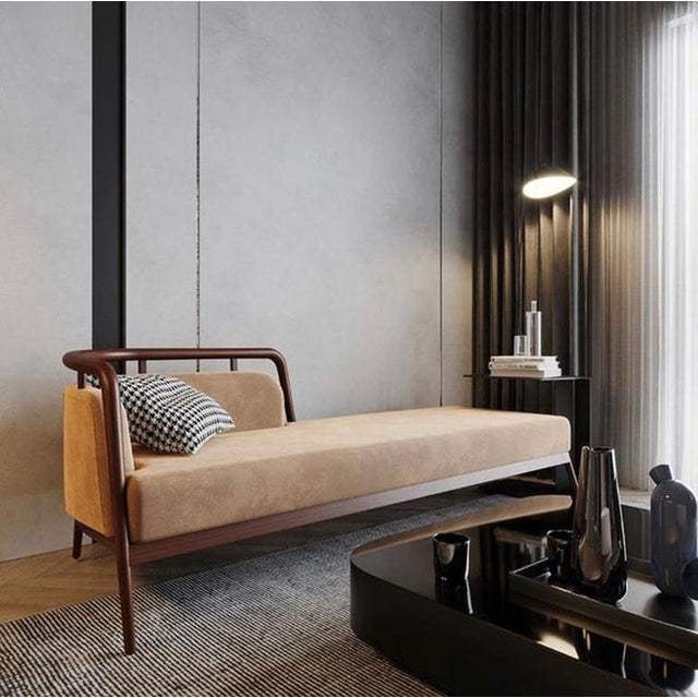 Essex Camel Velvet Daybed by Javier Gomez For Sale - Image 3 of 8