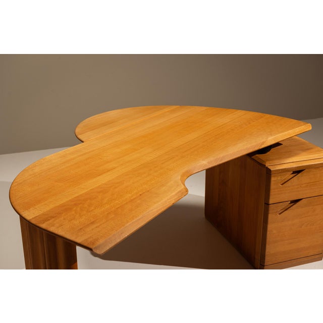Tan Adjustable Desk in Beech from Seltz, France, 1980s For Sale - Image 8 of 18