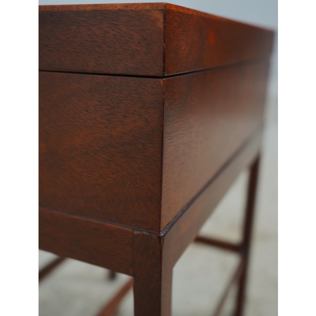 Baker Mahogany Inlaid Lidded Box on Stand For Sale - Image 16 of 17