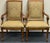 Elegant set of six Ethan Allen dining chairs, including four side chairs and two armchairs. Each chair features a warm...
