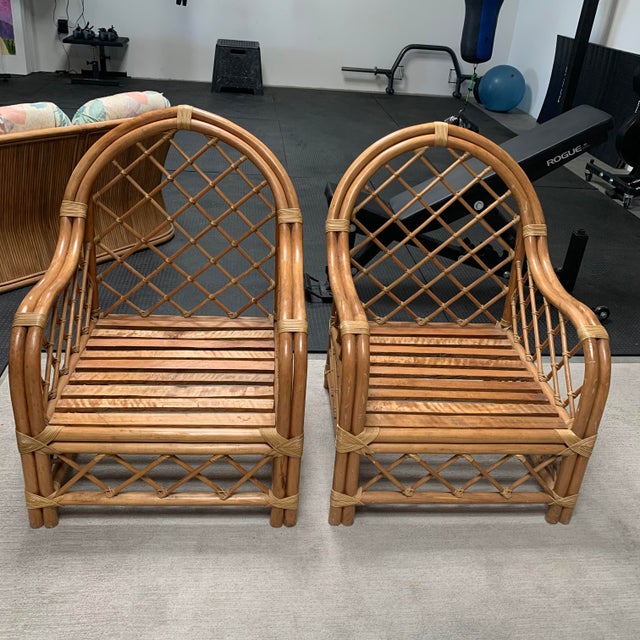 Bamboo Rattan Chairs a Pair Chairish