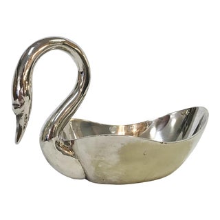 Silverplate Swan Dish Made in India For Sale