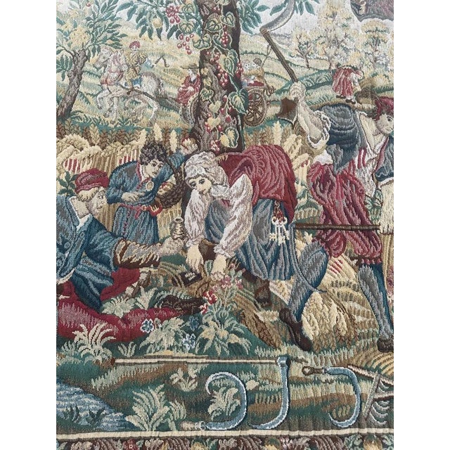 Medieval Style Aubusson Jacquard Tapestry with Harvest Motif, 1960s For Sale - Image 15 of 18