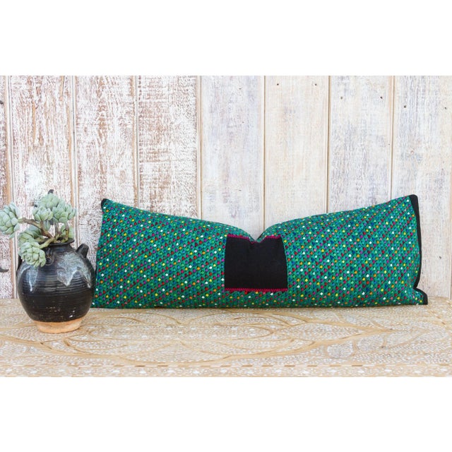 Textile Long Vintage Mayan Brocade Xpiayoc Pillow For Sale - Image 7 of 8