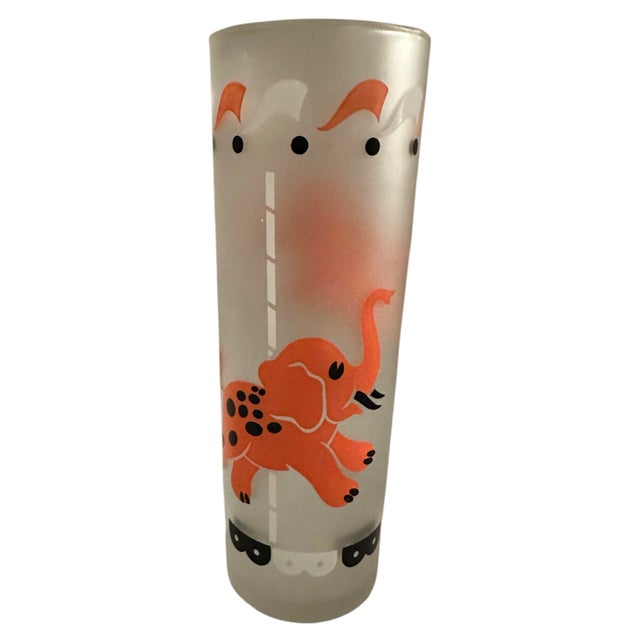 1950s Vintage Libbey Carousel Frosted Cocktail Glasses - A Set of 4 For Sale - Image 5 of 9