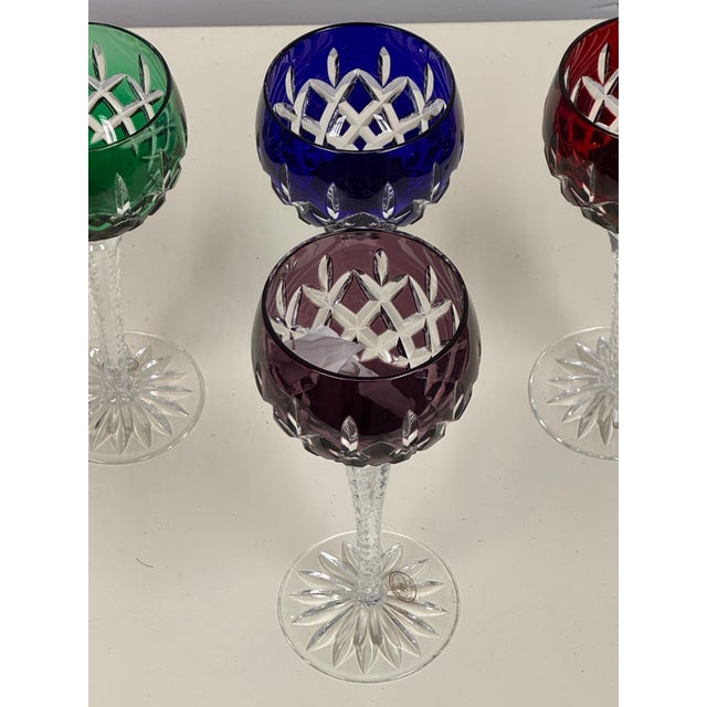 Ajka Crystal Marsala Hand-Cut Wine Glasses, Set of Four For Sale In San Francisco - Image 6 of 12