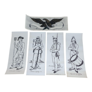1966 Sperry American Military War Figures Art Prints - Set of 5