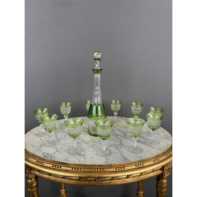 Crystal Liquor Glasses and Decanter, 20th Century, Set of 12 For Sale - Image 9 of 9