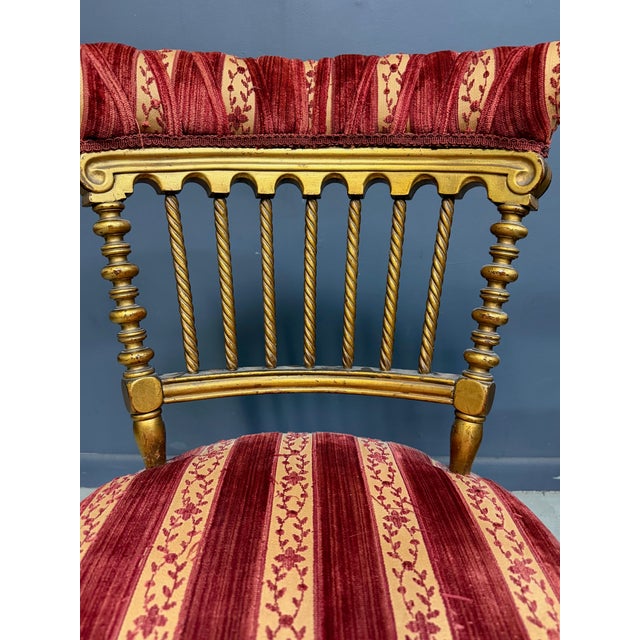 French Napoleon III Giltwood SpindleBack Chair in the Louis XVI Taste Circa 1870 For Sale - Image 12 of 15