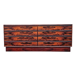 Mid 20th Century Rosewood Eight-Drawer Credenza Dresser by Westnofa For Sale