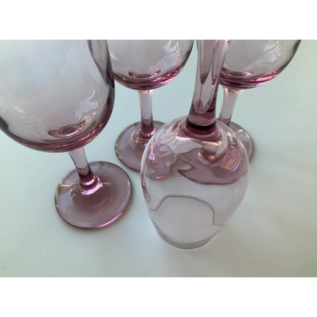 Glass Libbey Plum/Lavender Stemmed Glasses, a Set of 4 For Sale - Image 7 of 8