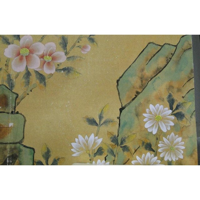 Chinoiserie Magnolia Chinoiserie Scenic Wallpaper Mural - Set of 3 For Sale - Image 3 of 8