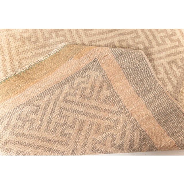 Mid-Century Modern Doris Leslie Blau Antique Chinese Wool Runner in Beige and Brown For Sale - Image 3 of 11