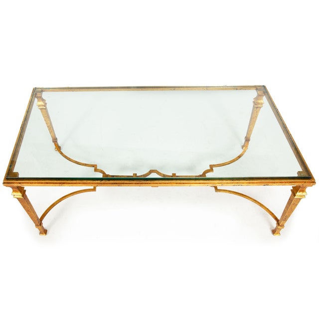 Late 20th Century Paul M. Jones Modern Gilt Iron Glass Cocktail Coffee Table For Sale - Image 5 of 18
