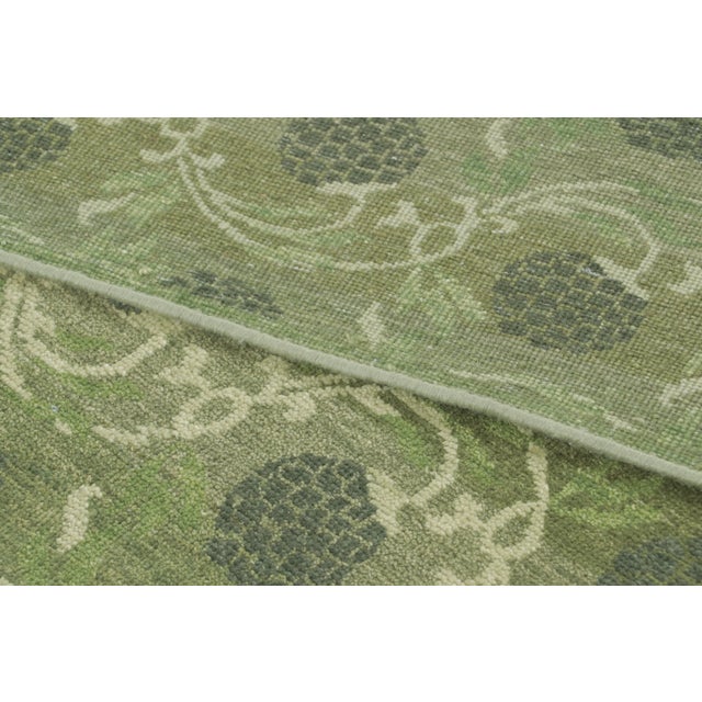 2020s Contemporary Block Print Floral Wool Runner by Rug & Kilim, India For Sale - Image 5 of 8