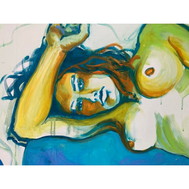 Celia Guibbert, Nude Blue Is the Warmest Color, 2000s, Painting on Canvas For Sale - Image 12 of 14