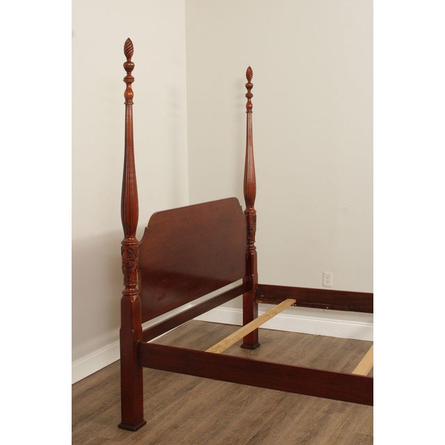 Lexington Queen Size Carved Mahogany Poster Bed For Sale In Philadelphia - Image 6 of 18