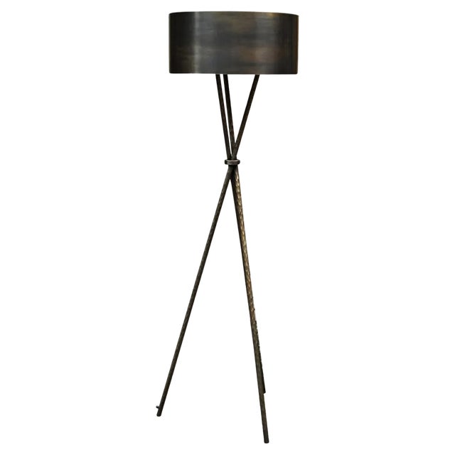 Croisette Brass Floor Lamp by Stefan Leo For Sale