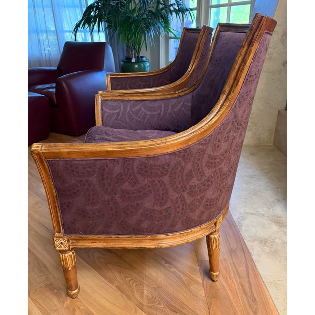 French Vintage Louis XVI-style Bergere Chairs For Sale - Image 3 of 4