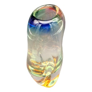Madorious Glass Vase by Josef Rozinek for Borske, 1960s For Sale