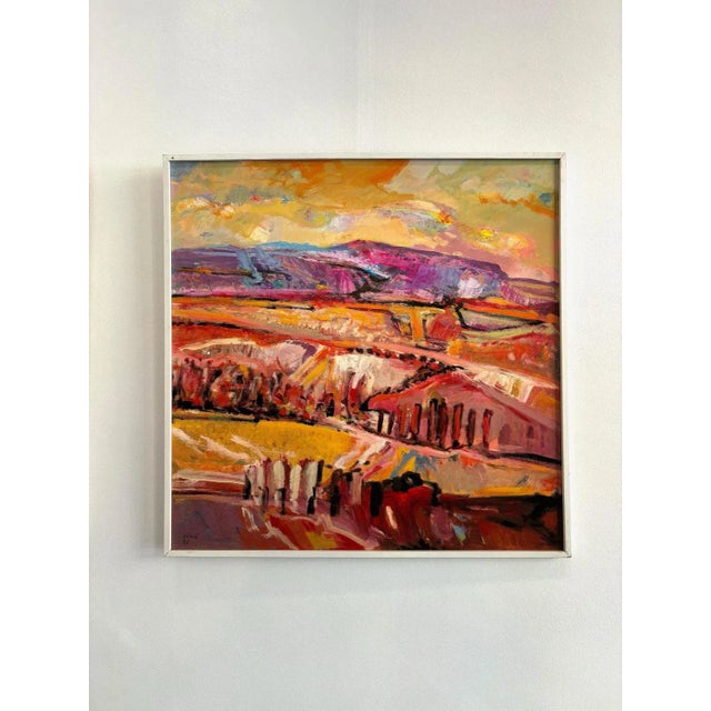 Jean Krillé, Landscape No. 98, Oil on Masonite, 1989 For Sale - Image 4 of 10