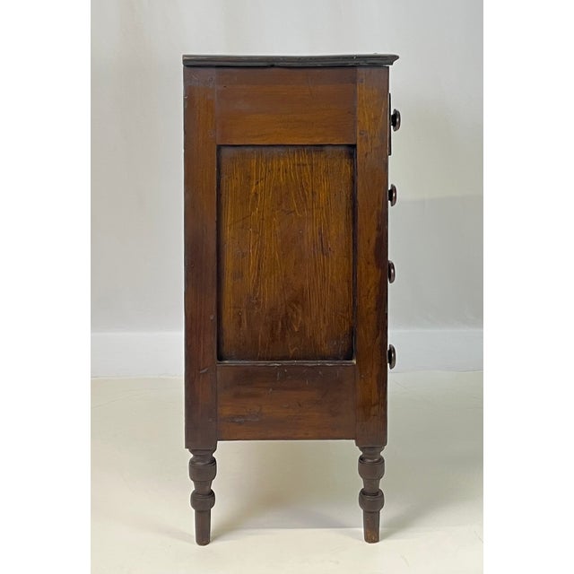 Mid 19th Century 19th-Century Antique American Country Pine & Hardwood 4-Drawer Chest For Sale - Image 5 of 16
