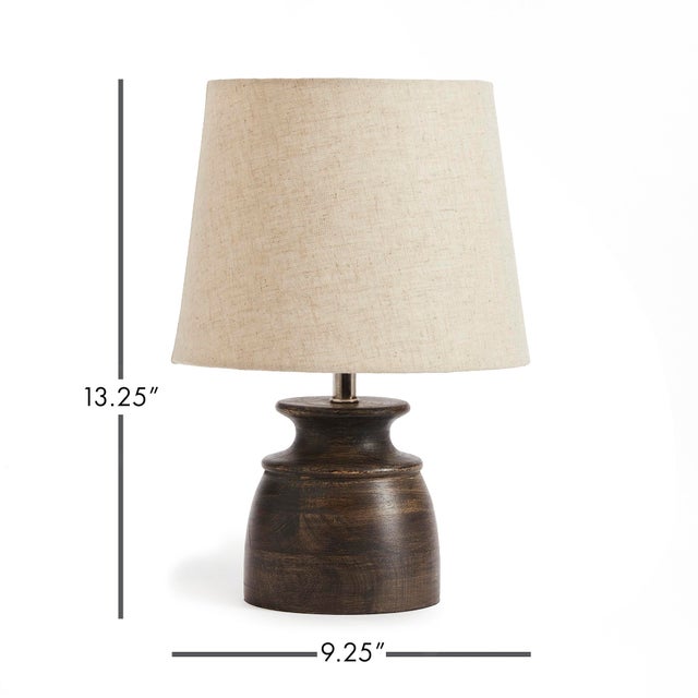 The petite shape makes the Benji Lamp ideal for kitchen or small workspace. The washed black, mango wood base and natural...