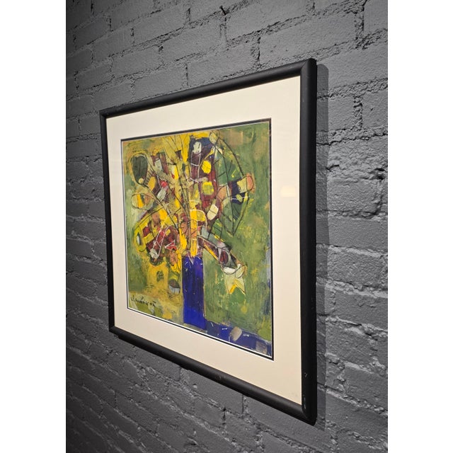 Paper Lê Quảng Hà (Vietnamese) Abstract Floral Still Life W/ Phallic Symbolism–Oil Painting For Sale - Image 7 of 10