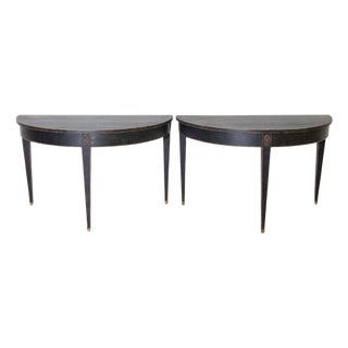 Pair of 19th Century Swedish Demi Lunes Circa 1800 For Sale