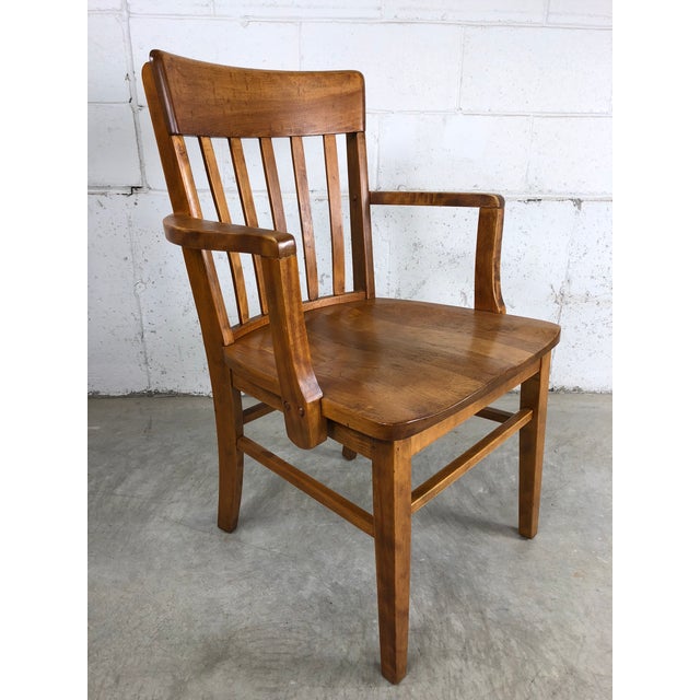 Wooden office chair with arms clearance