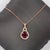 Dainty Rubellite Tourmaline & Natural Diamond Halo Pendant: Solid 14k Gold, 6mm For Sale - Image 4 of 8