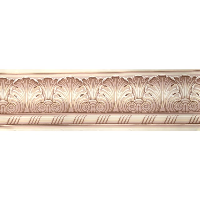 Vintage Schumacher Wallpaper Border circa 1986-1987 Approximately 12" sample Pattern: Tufillo Color: Pink / Mauve Hand-...