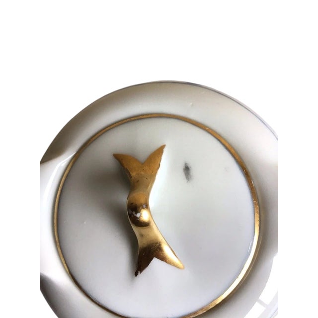 Vintage Rosenthal Selb Bavaria Donatello Blue Windmill Gold Rim Sugar & Creamer Set- 2 Pieces For Sale - Image 4 of 13