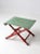 Vintage Red and Green X-Frame Camp Stool For Sale - Image 6 of 9