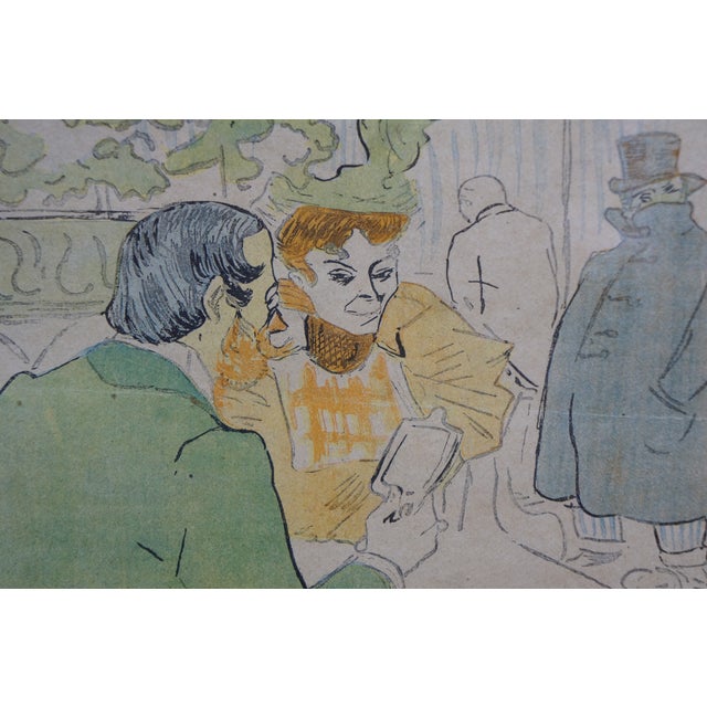 4 Antique Le Rire French Belle Epoque Satirical Comic Journal Framed Art 20" For Sale - Image 15 of 18