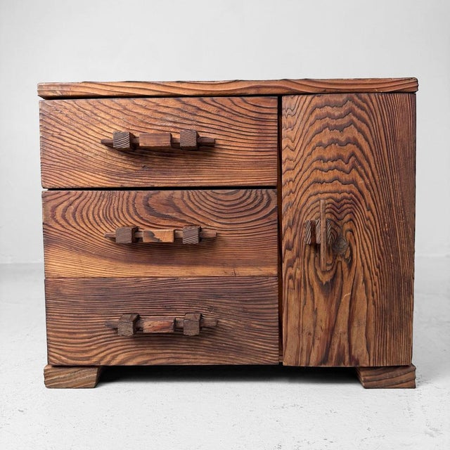 Japanese Sugi Storage Cabinet with Drawers and Door, 1960s For Sale - Image 11 of 11